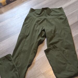 Olive Green High-Waisted Leggings